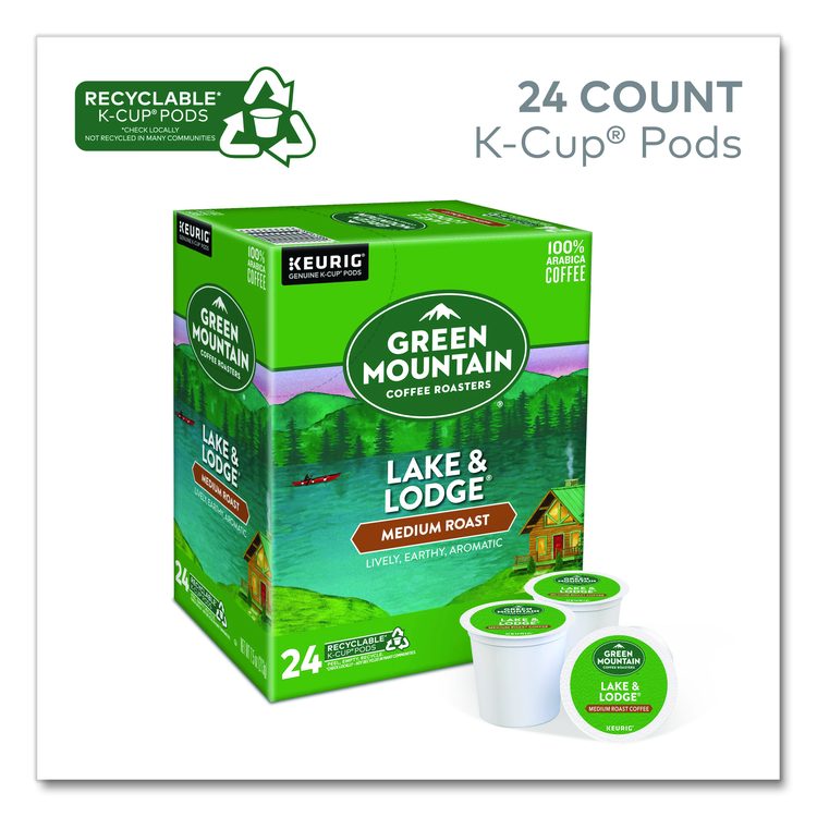 Lake and Lodge Coffee K-Cups, Medium Roast, 96/Carton
