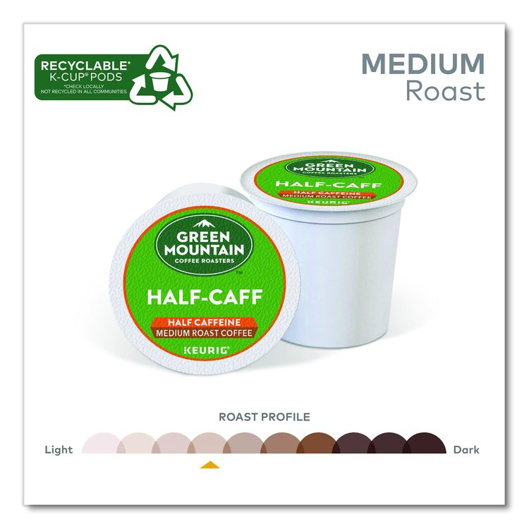 Half-Caff Coffee K-Cups, 96/Carton