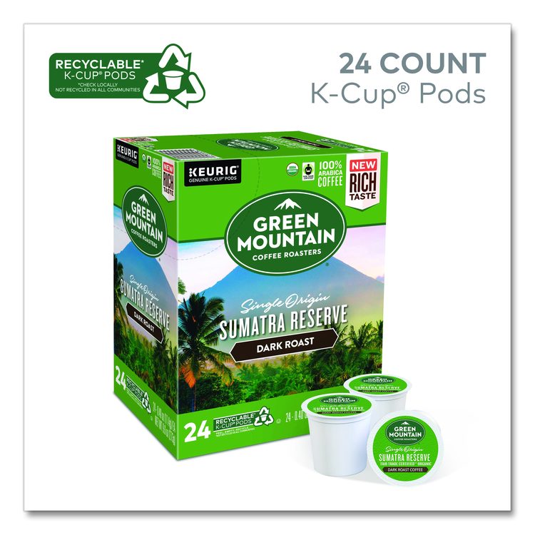 Fair Trade Organic Sumatran Extra Bold Coffee K-Cups, 96/Carton