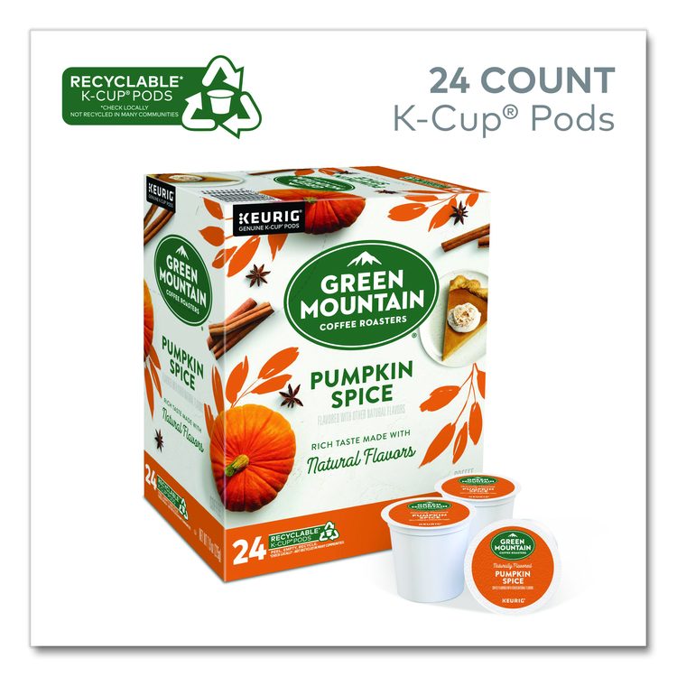 Fair Trade Certified Pumpkin Spice Flavored Coffee K-Cups, 24/Box