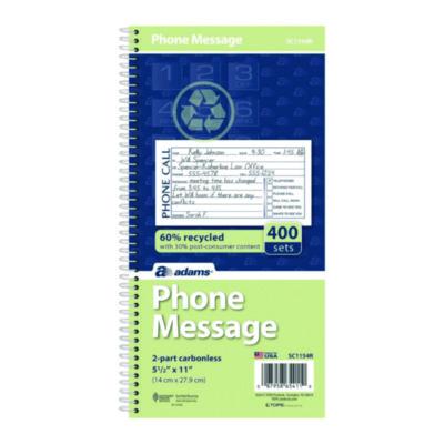 ABFSC1154R BOOK,RECY PHONE MSG 400ST