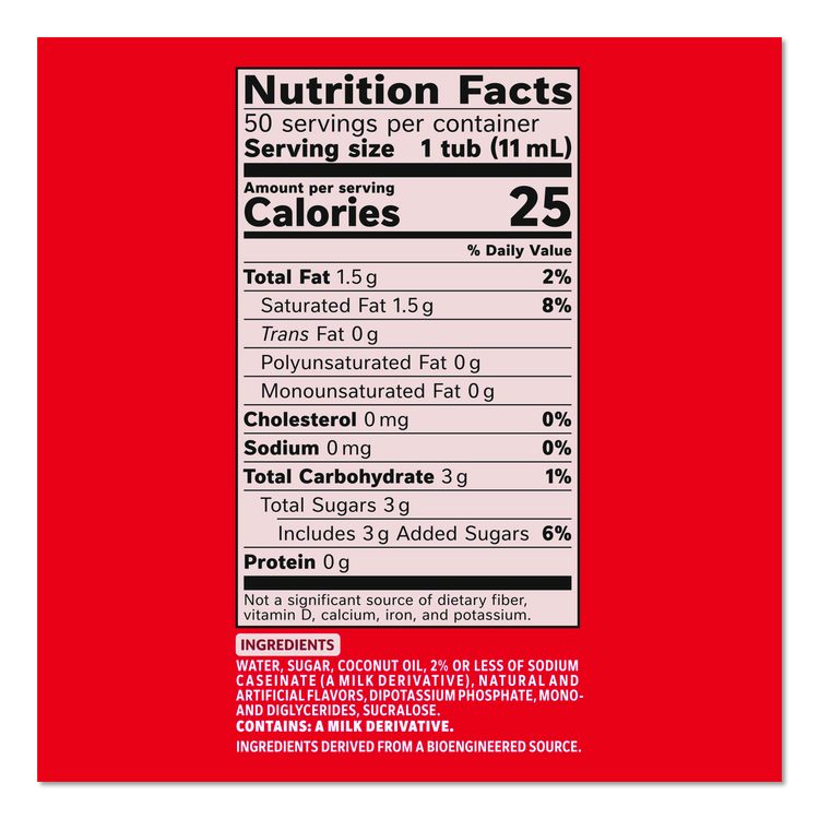 Liquid Coffee Creamer, Peppermint Mocha, 0.38 oz Mini Cups, 50/Box