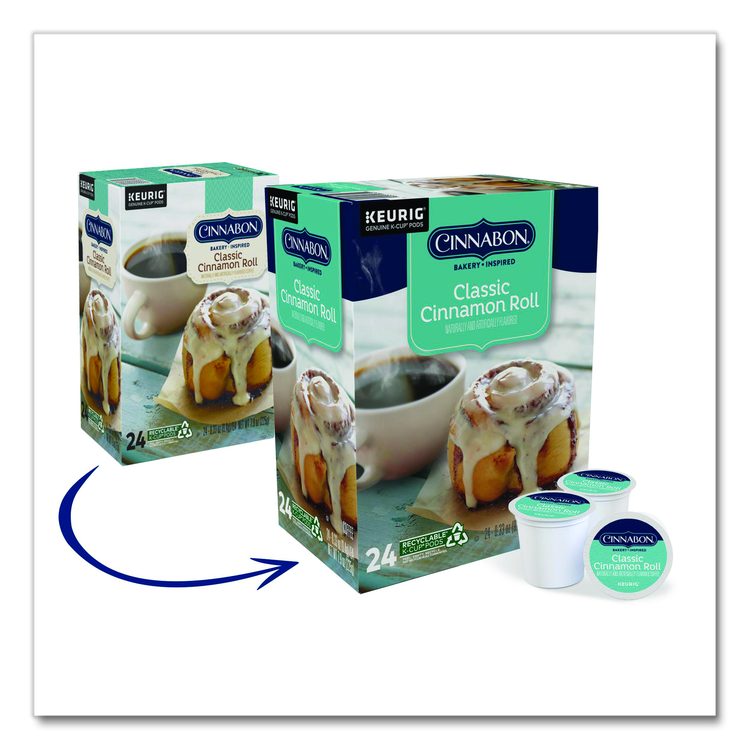 Cinnabon Classic Cinnamon Roll Coffee K-Cups, 96/Carton