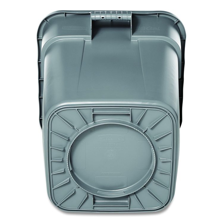 Square Brute Container, 40 gal, Polyethylene, Gray
