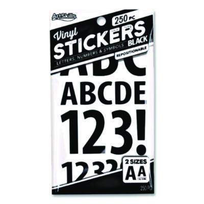 ASKPA1349 LETTERS,VINYL,250/PK,BK