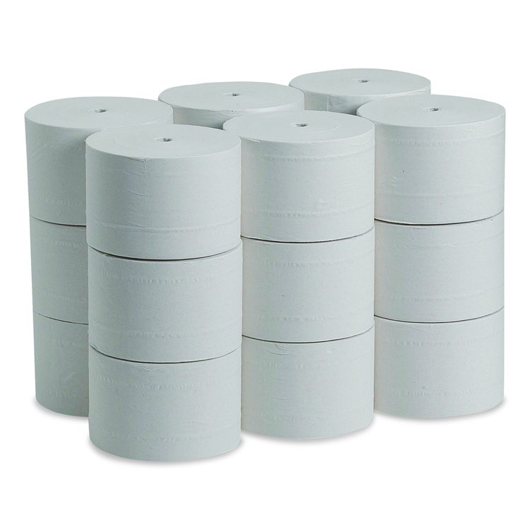 Compact Coreless Bath Tissue, Septic Safe, 2-Ply, White, 1,500 Sheets/Roll, 18 Rolls/Carton