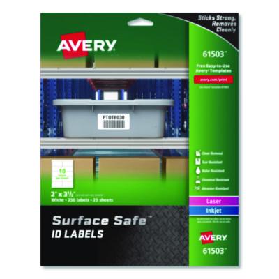 AVE61503 LABEL,SS,2X3.5",250/PK,WH