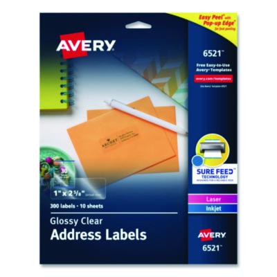 AVE6521 LABEL,1X25/8,ADD,300,CLR
