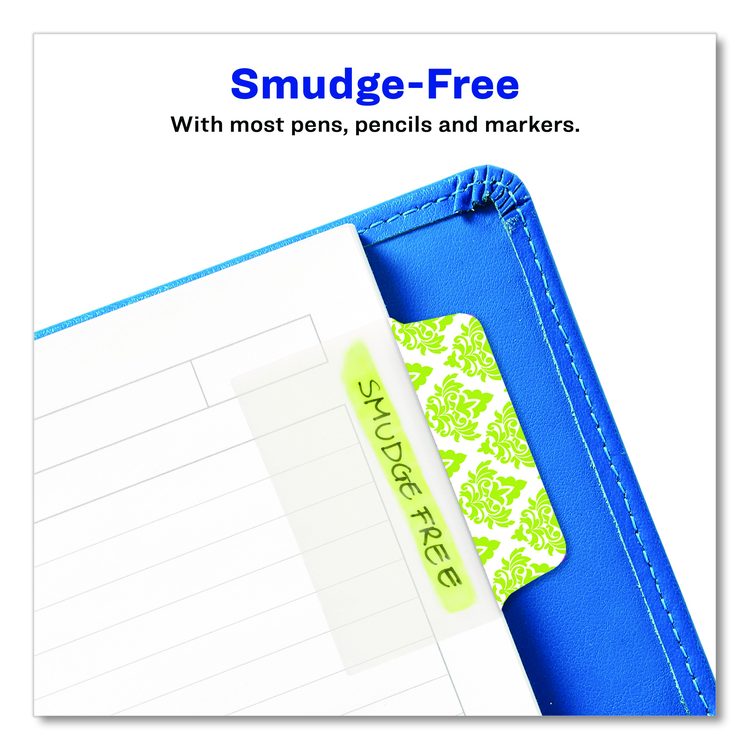 Ultra Tabs Repositionable Tabs, Fashion Patterns: 2" x 1.5", 1/5-Cut, Assorted Colors, 24/Pack