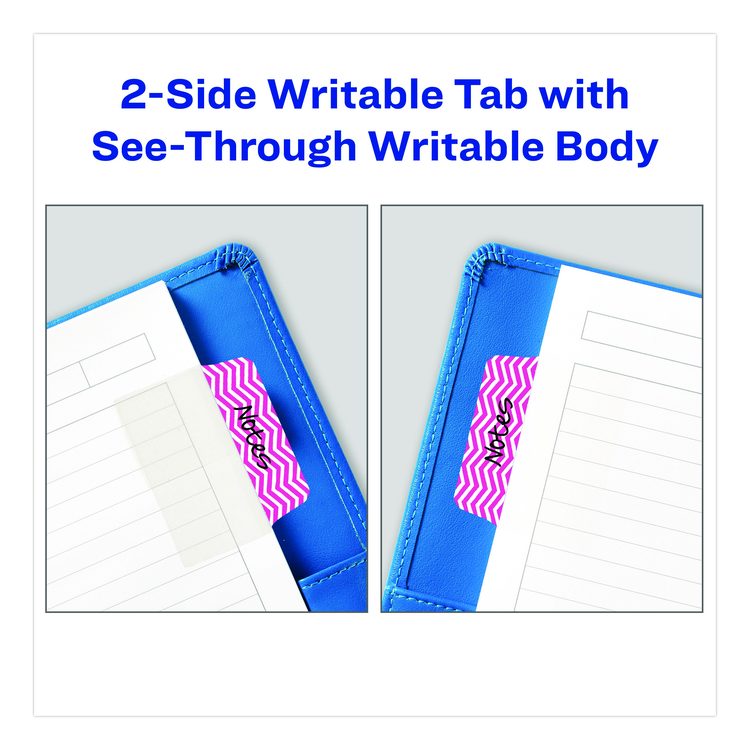 Ultra Tabs Repositionable Tabs, Fashion Patterns: 2" x 1.5", 1/5-Cut, Assorted Colors, 24/Pack