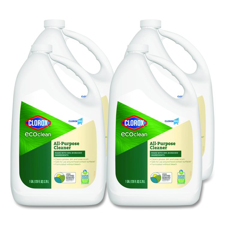 Clorox Pro EcoClean All-Purpose Cleaner, Refill, Unscented, 128 oz Bottle, 4/Carton