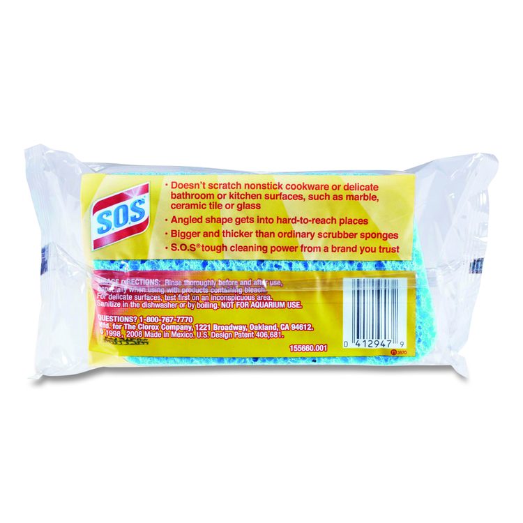 All Surface Scrubber Sponge, 2.5 x 4.5, 0.9" Thick, Dark Blue/Light Blue (Each)