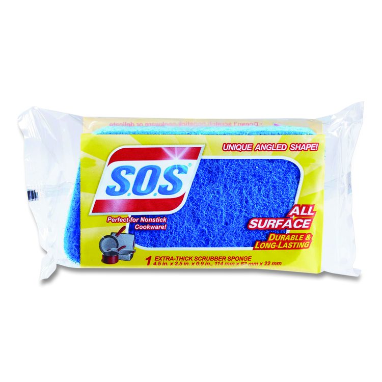 All Surface Scrubber Sponge, 2.5 x 4.5, 0.9" Thick, Dark Blue/Light Blue (Each)