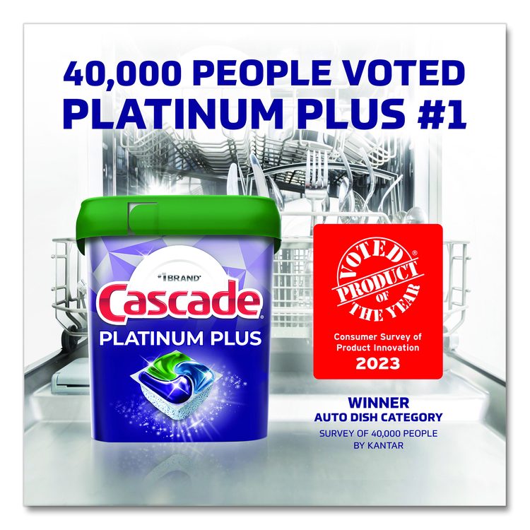 Platinum Plus ActionPacs Dishwasher Detergent Pods, Fresh Scent, 26.6 oz Tub, 47/Tub, 3 Tubs/Carton