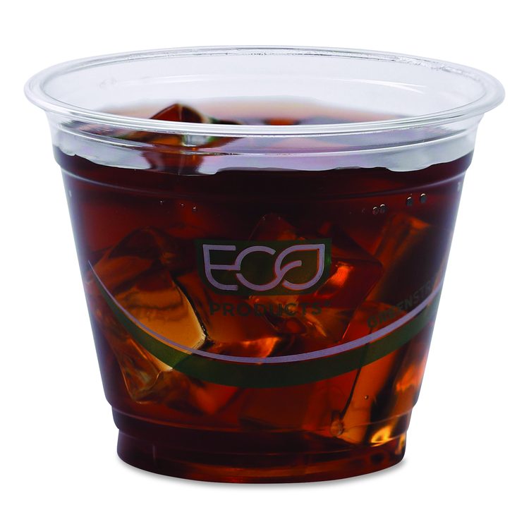 GreenStripe Renewable and Compostable Cold Cups, 9 oz, Plastic, Clear, 50/Pack, 20 Packs/Carton