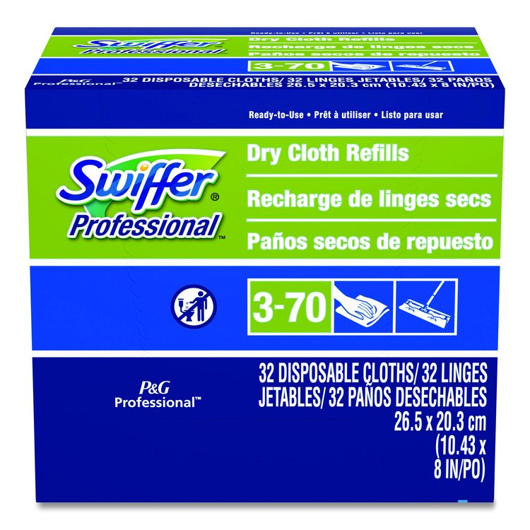 Dry Refill Cloths, 10.63 x 8, White, 32/Box, 6 Boxes/Carton