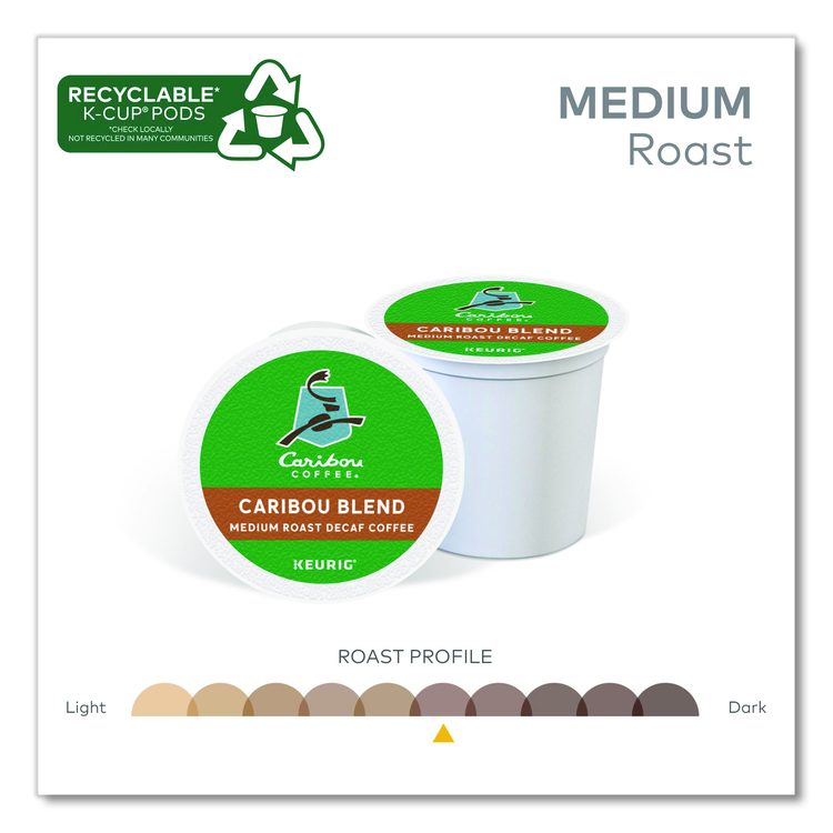 Caribou Blend Decaf Coffee K-Cups, 24/Box