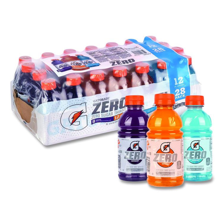 Zero Variety Pack, Assorted Flavors, 12 oz Bottle, 28/Carton
