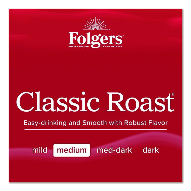 Classic Roast Ground Coffee, 40.3 oz Canister, 6/Carton