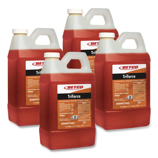Triforce FastDraw Disinfectant, Fresh Scent, 2 L Bottle, 4/Carton