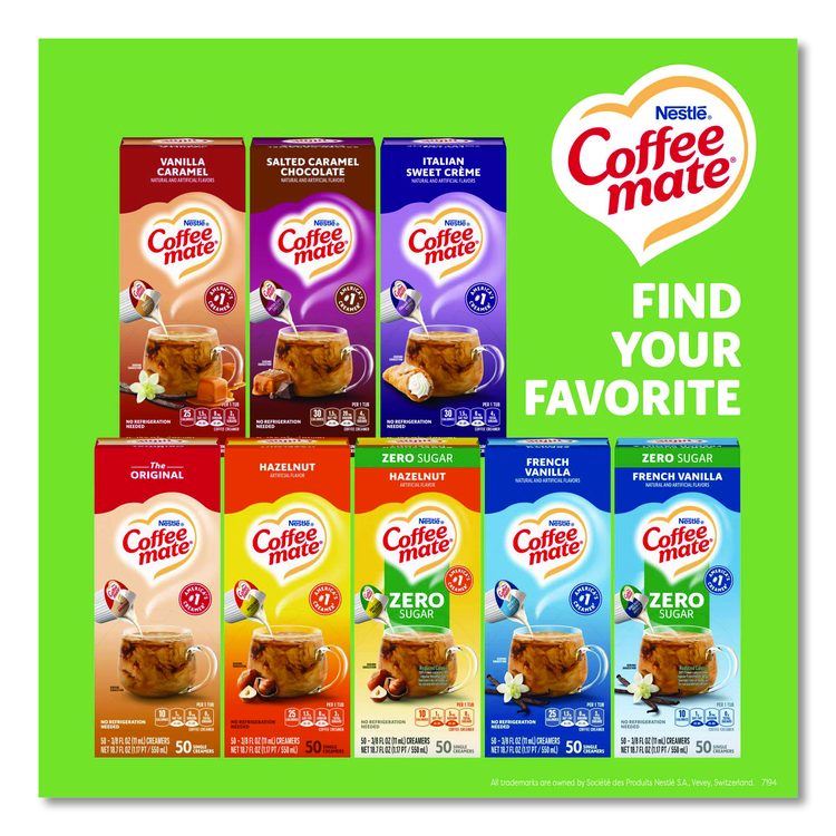 Liquid Coffee Creamer, Irish Cream, 0.38 oz Mini Cups, 50/Box