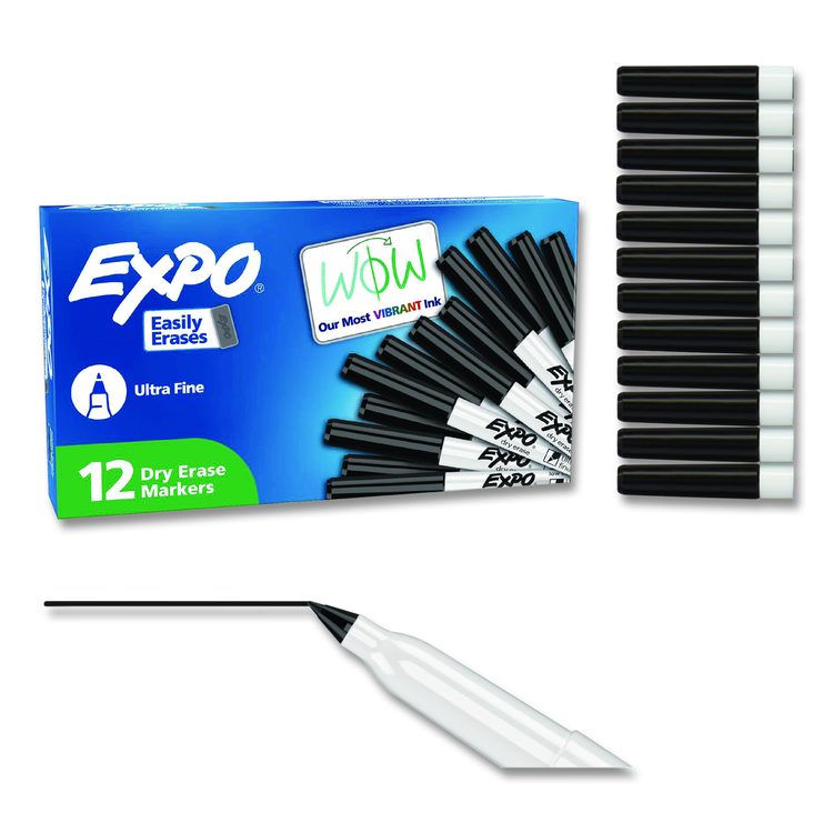 Low-Odor Dry-Erase Marker, Extra-Fine Bullet Tip, Black