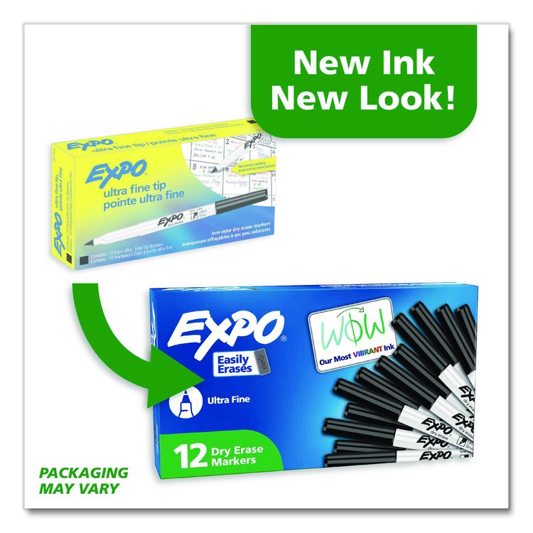 Low-Odor Dry-Erase Marker, Extra-Fine Bullet Tip, Black
