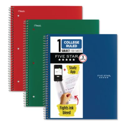 MEA820189 NOTEBOOK,5STAR,3PK,CR,AST
