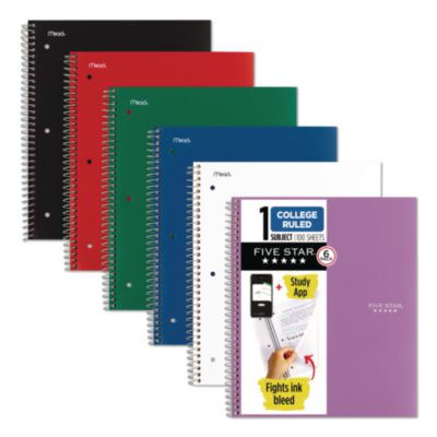 MEA38052 NOTEBOOK,5STAR,6PK,CR,AST