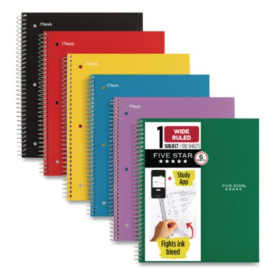 MEA38042 NOTEBOOK,5STAR,6PK,WR,AST
