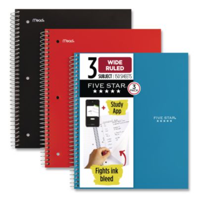 MEA930081 NOTEBOOK,3SUB WR,3PK,AST