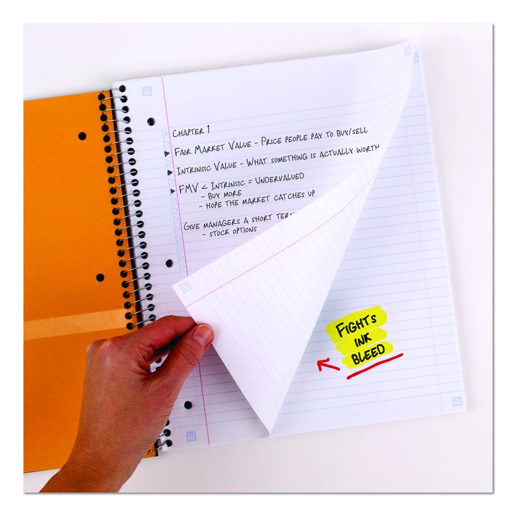 Wirebound Notebook, 1-Subject, Medium/College Rule, Black Cover, (100) 11 x 8.5 Sheets