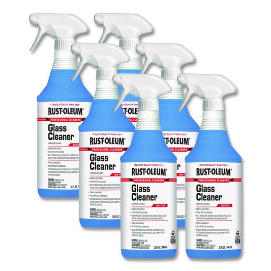 Professional Glass Cleaner, 32 oz Spray Bottle, 6/Carton