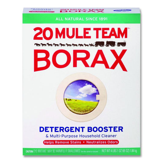 20 Mule Team Borax Laundry Booster, Powder, 4 lb Box, 6/Carton