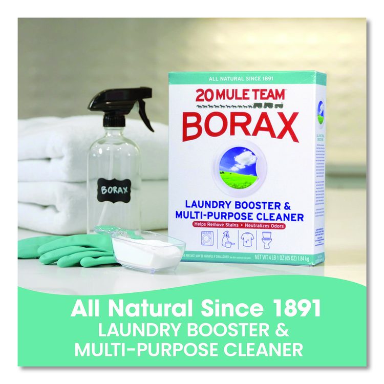 20 Mule Team Borax Laundry Booster, Powder, 4 lb Box, 6/Carton