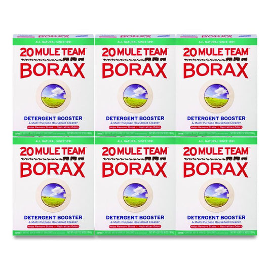 20 Mule Team Borax Laundry Booster, Powder, 4 lb Box, 6/Carton