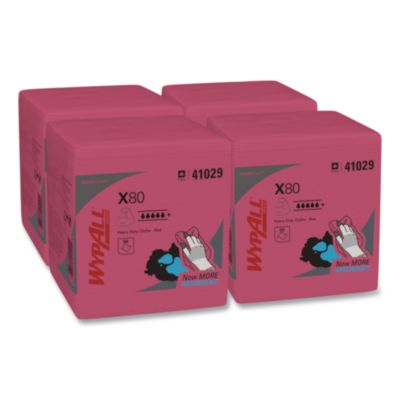 KCC41029 WIPES,X80,SHOP,4PK/50,RD