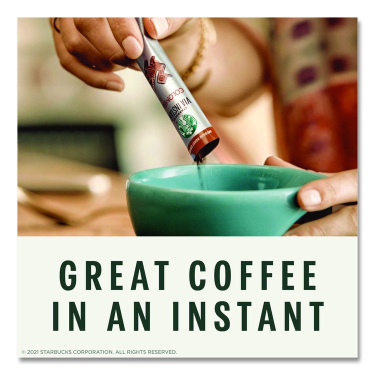 VIA Ready Brew Coffee, 0.11 oz, Italian Roast, 8/Pack, 12 Packs/Carton