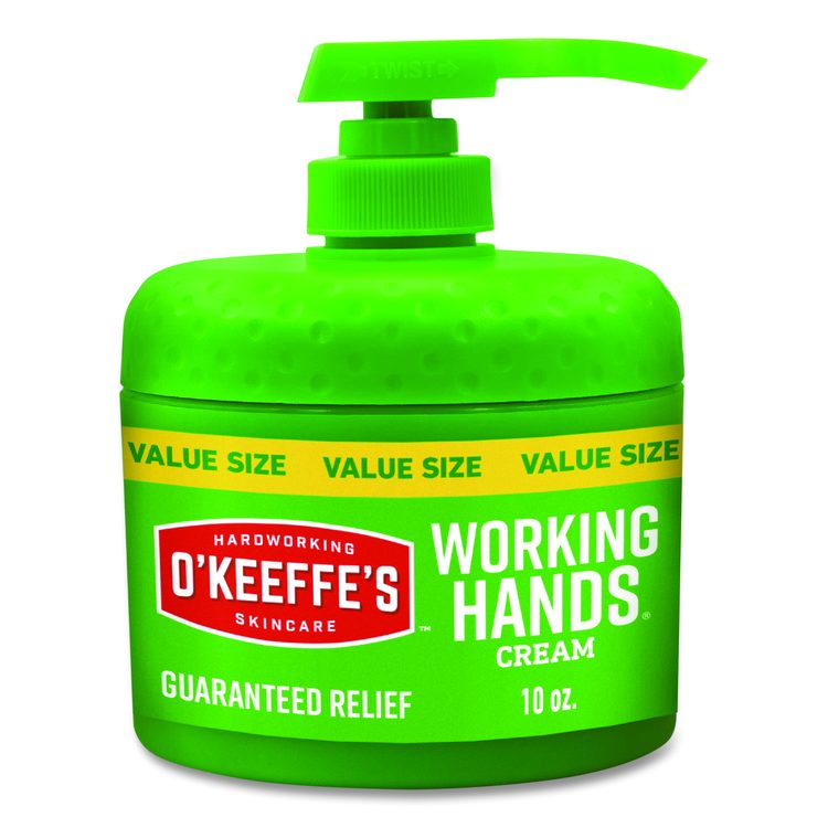 Working Hands Hand Cream, 10 oz Pump Bottle, Unscented, 2/Carton