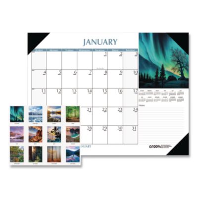 HOD1476 CALENDAR,SCENIC DESK PAD