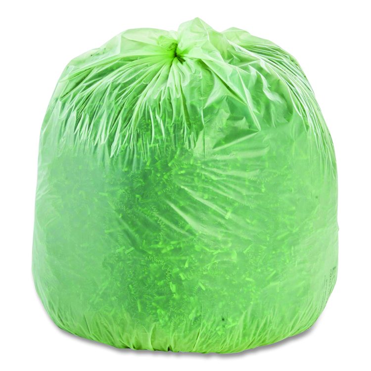 EcoSafe-6400 Bags, 32 gal, 0.85 mil, 33" x 48", Green, 50/Box