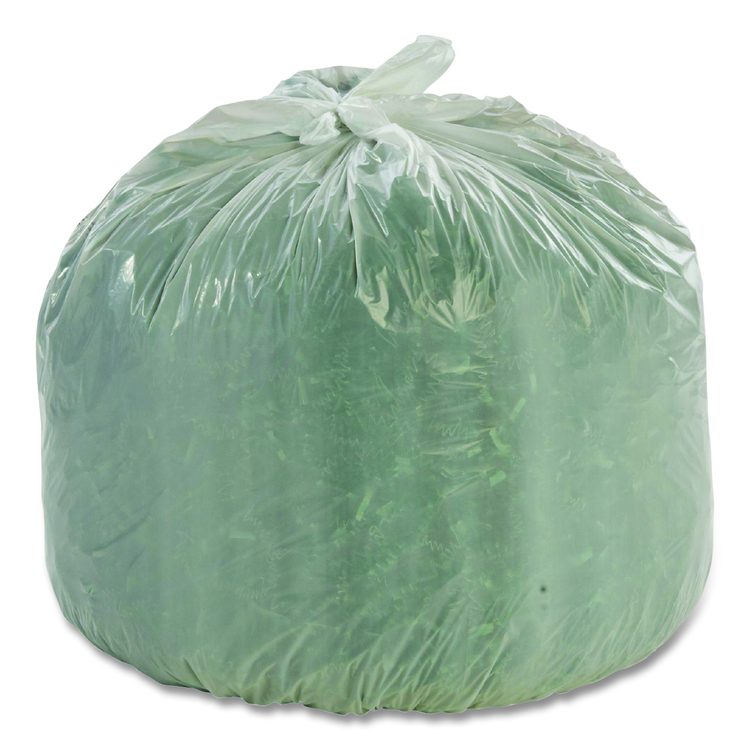 Controlled Life-Cycle Plastic Trash Bags, 13 gal, 0.7 mil, 24" x 30", White, 120/Box