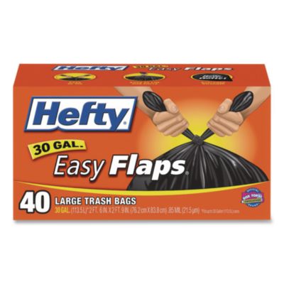 RFPE27744CT BAG,HEFTY,30GAL,FLAP,BK