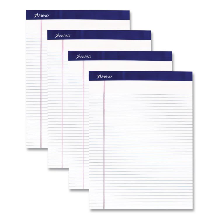 Perforated Writing Pads, Narrow Rule, (50) White 8.5 x 11 Sheets, Dozen