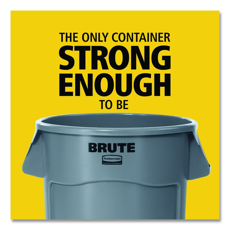 Vented Wheeled BRUTE Container, 44 gal, Plastic, Gray