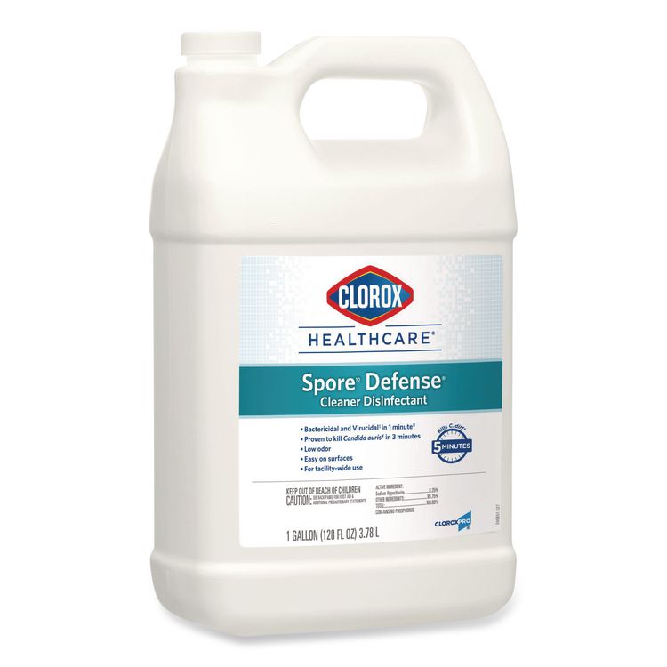 Spore Defense Cleaner Disinfectant, Closed System, Unscented, 1 gal Refill Bottle (Each)
