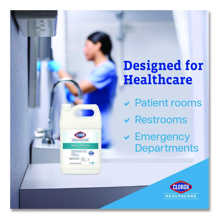 Spore Defense Cleaner Disinfectant, Closed System, Unscented, 1 gal Refill Bottle (Each)