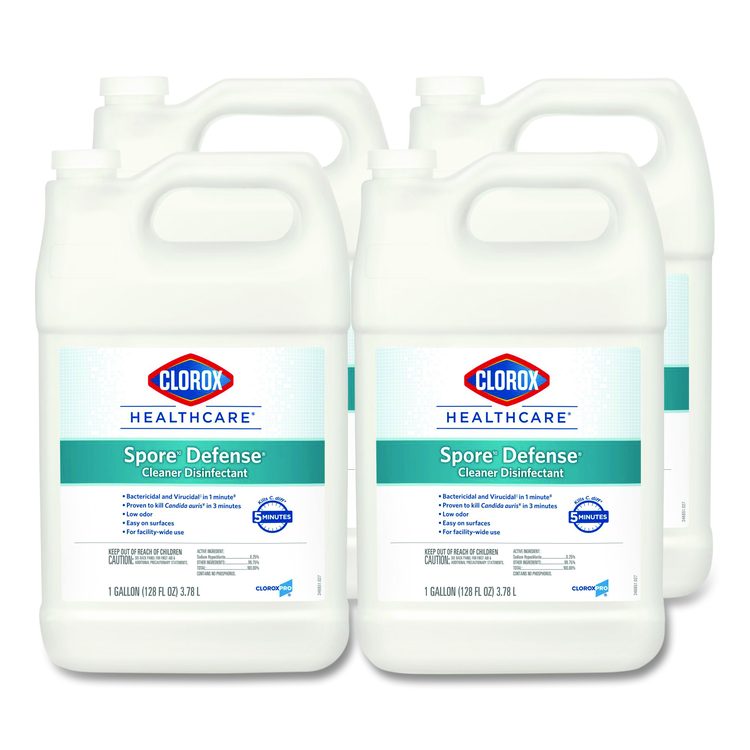 Spore Defense Cleaner Disinfectant, Closed System, Unscented, 1 gal Refill Bottle (Each)