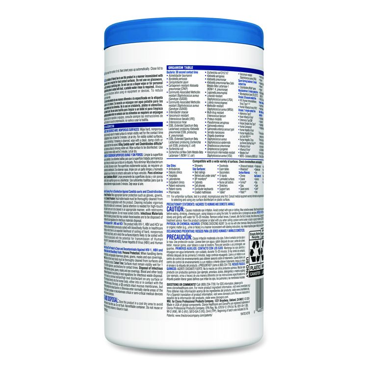 Bleach Germicidal Wipes, 1-Ply, 6.75 x 9, Unscented, White, 70/Canister, 6 Canisters/Carton