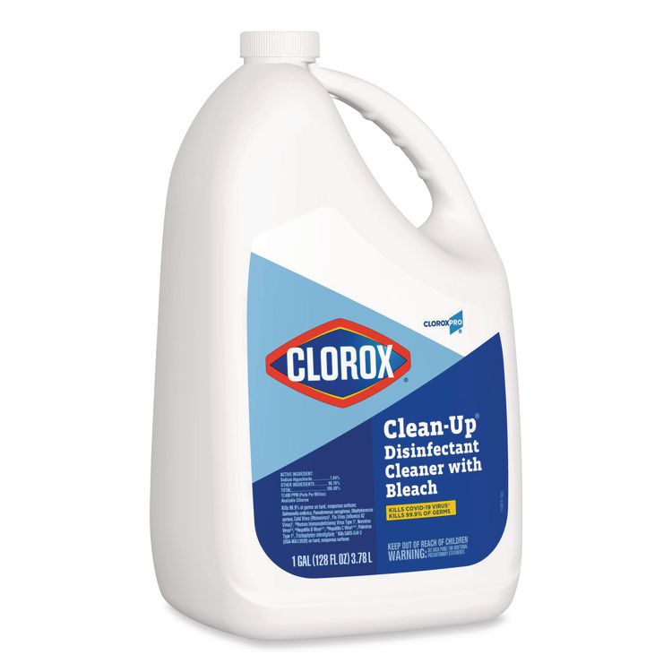CloroxPro Clean-Up Disinfectant Cleaner with Bleach, 128 oz Refill Bottle, 4/Carton